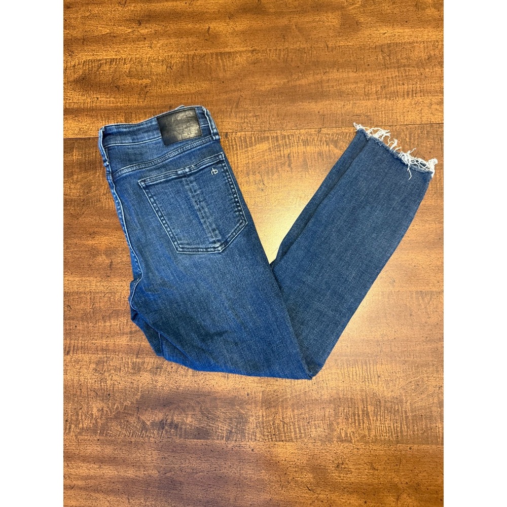 Rag & Bone Cate Jeans Womens 28 Elsa Mid Rise Skinny Distressed Raw Hem Stretch